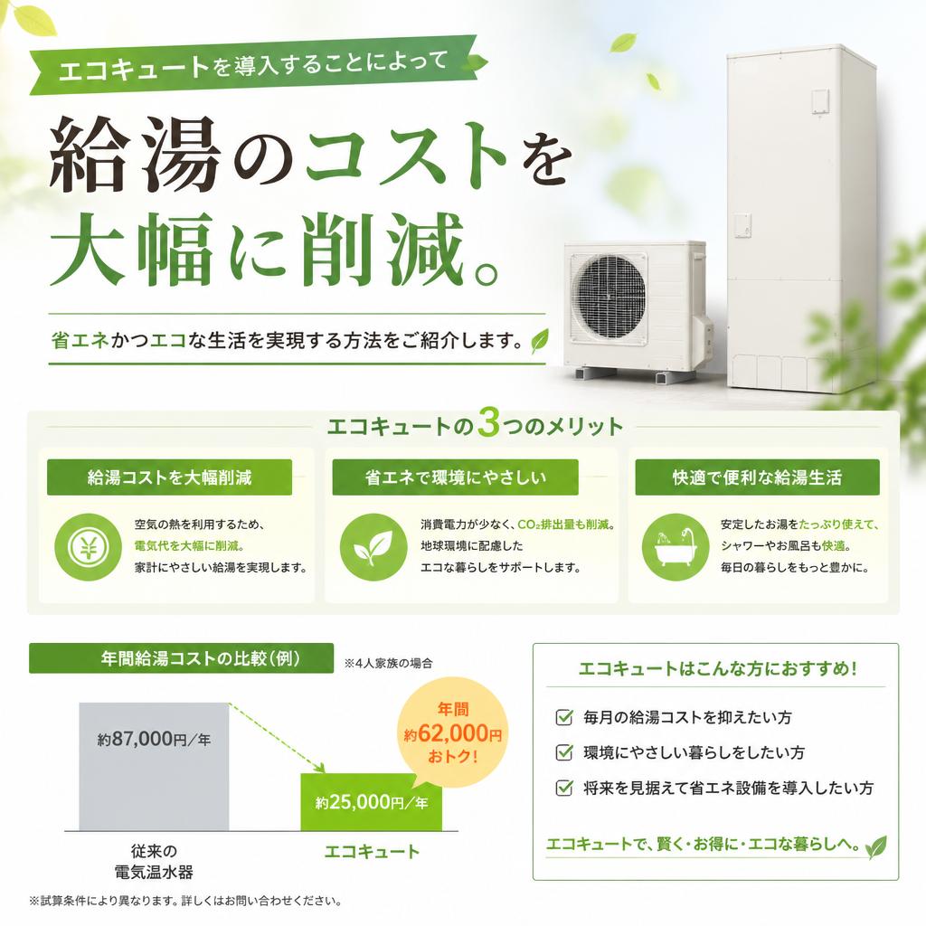 エコキュートで効率的な給湯生活