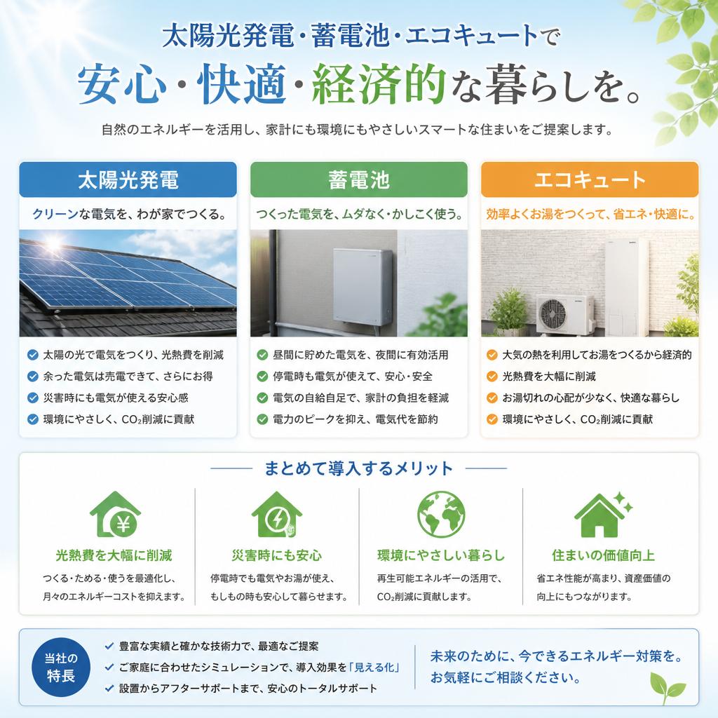 当社のエコ設備の特長